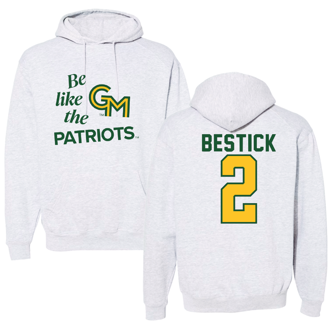 George Mason University Lacrosse Light Gray Be Like Us Hoodie - #2 Kaitlyn Bestick