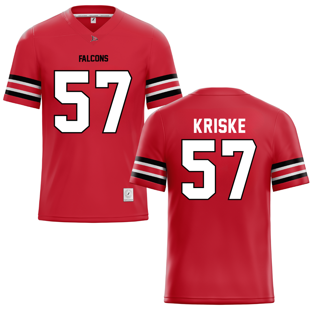 University of Wisconsin-River Falls Red Football Jersey - #57 Dawson Kriske