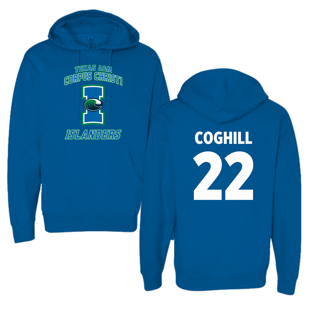 Texas A&M University-Corpus Christi Soccer Blue Hoodie - #22 Paige Coghill