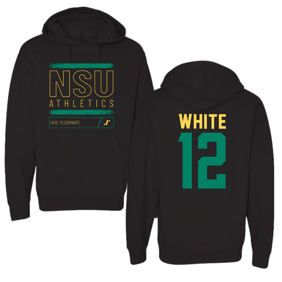 Norfolk State University Football Black Dominate Hoodie - #12 Jaylen White