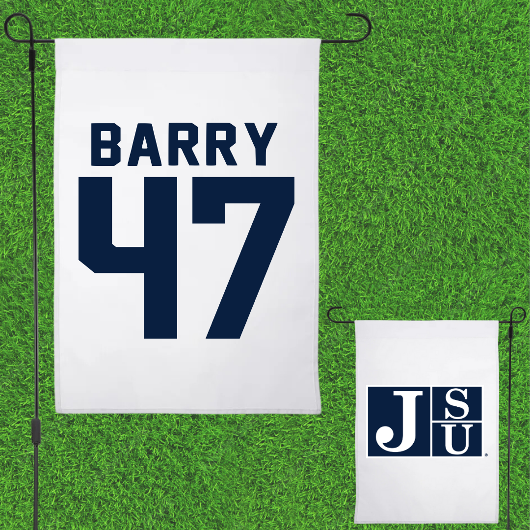Jackson State University Football White Garden Flag - #47 Jackson Barry