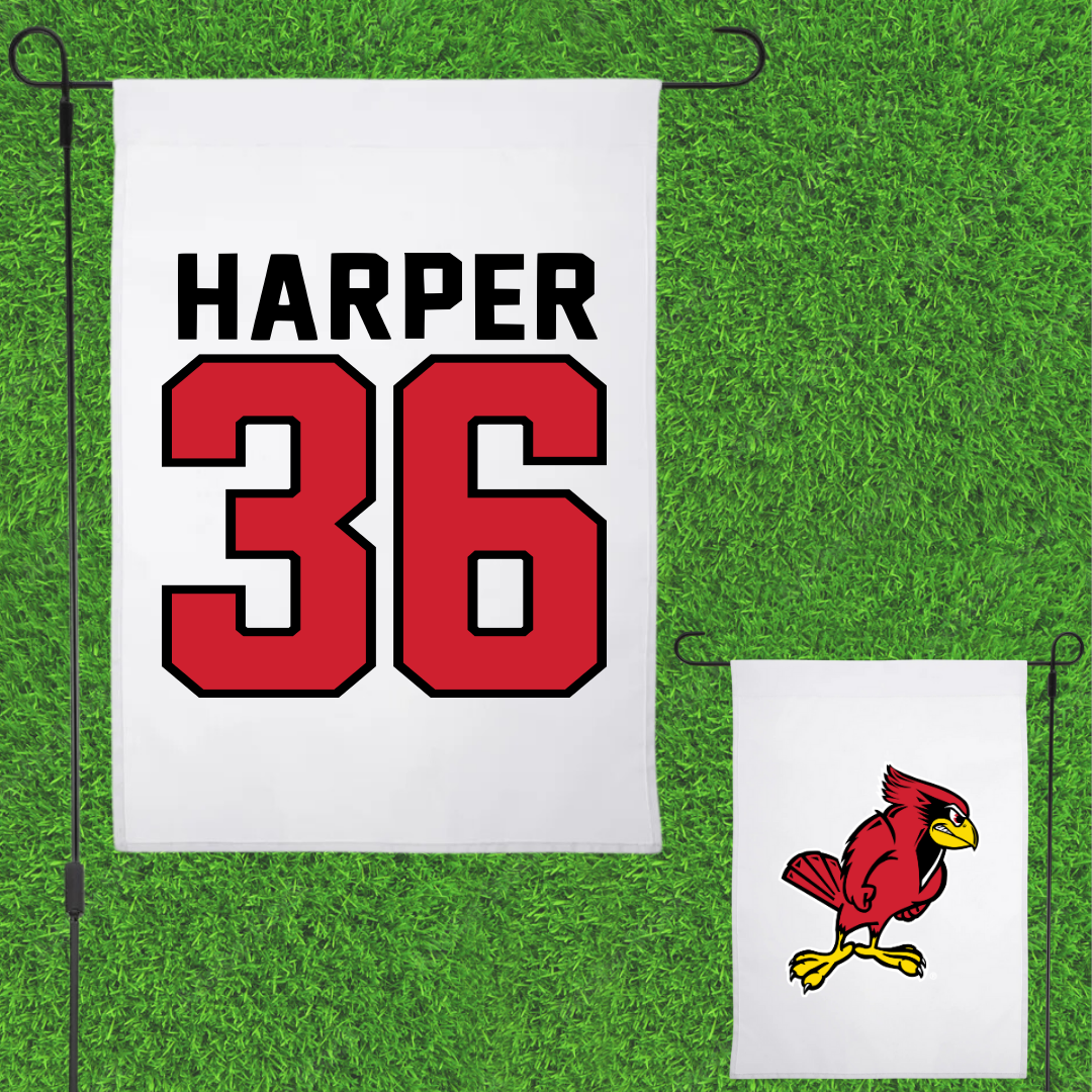 Illinois State University Baseball White Garden Flag - #36 Thomas Harper