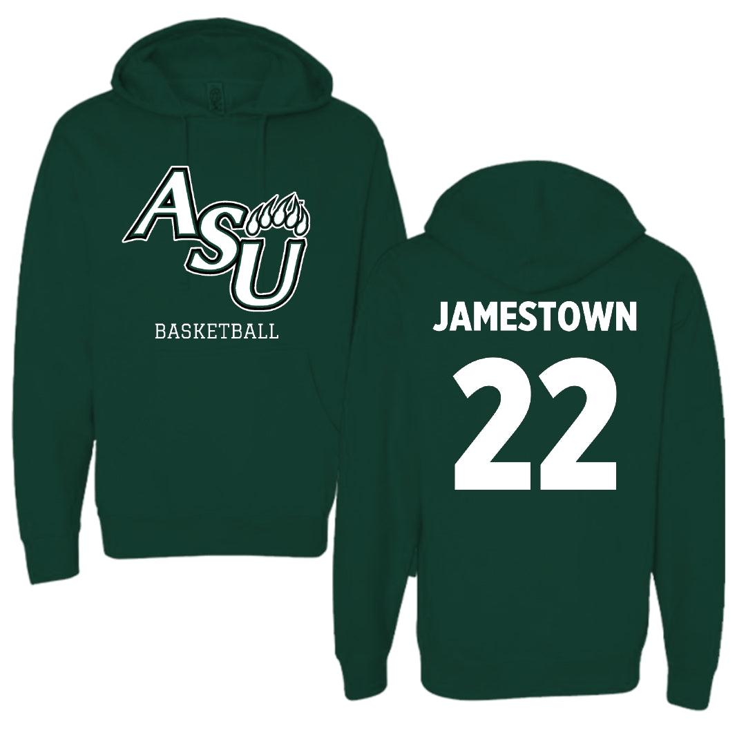 Adams State University Basketball Forest Green Block Hoodie - #22 Tajaun Jamestown