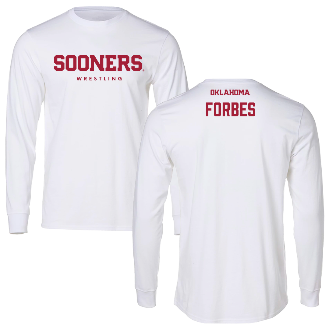 University of Oklahoma Wrestling White Sooners Performance Long Sleeve - Christian Forbes