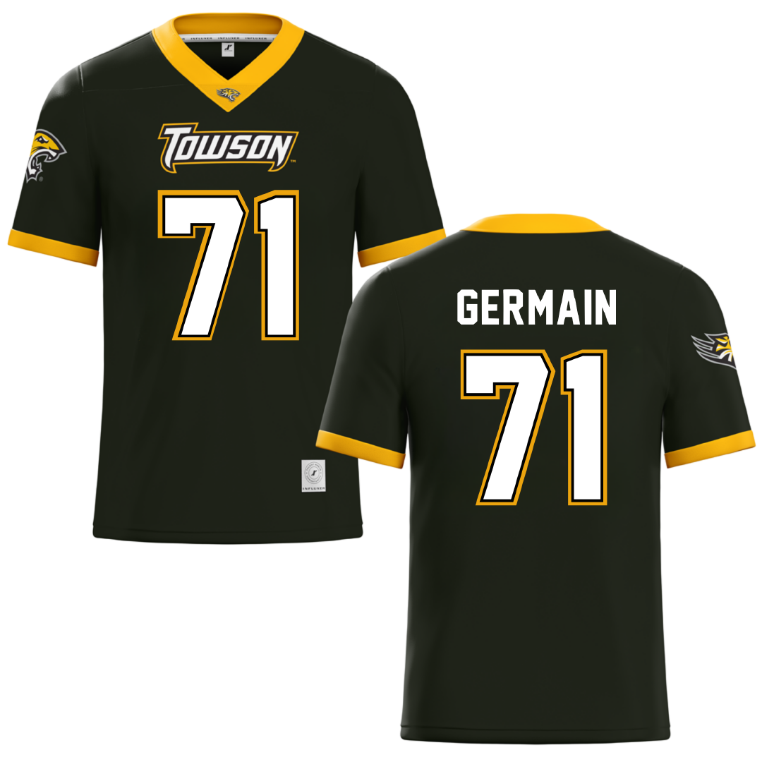 Towson University Black Football Jersey - #71 Jean Germain