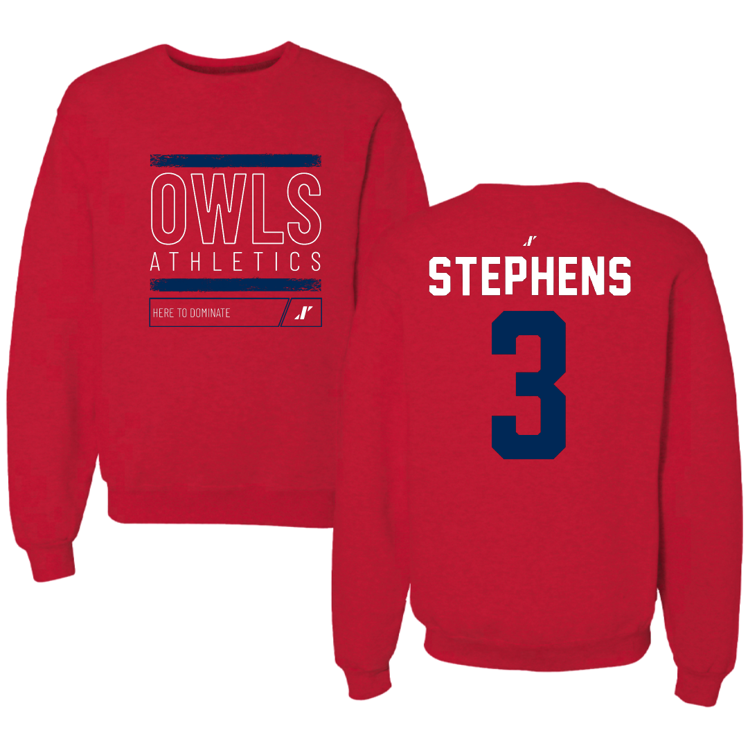 Florida Atlantic University Volleyball Red Dominate Crewneck - #3 Nono Stephens
