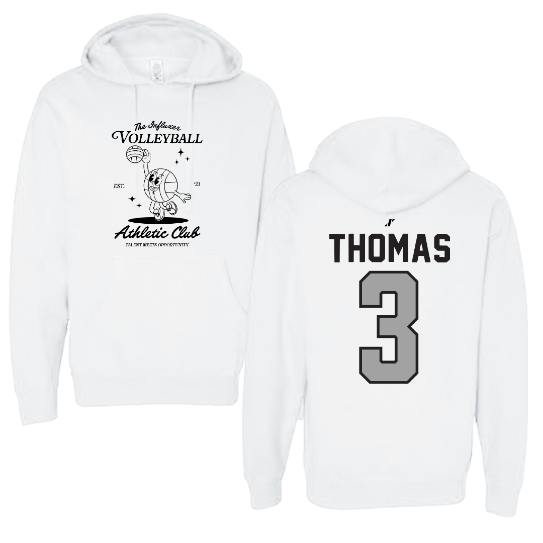 Volleyball White Influxer Athletic Club Hoodie - #3 Miya Thomas