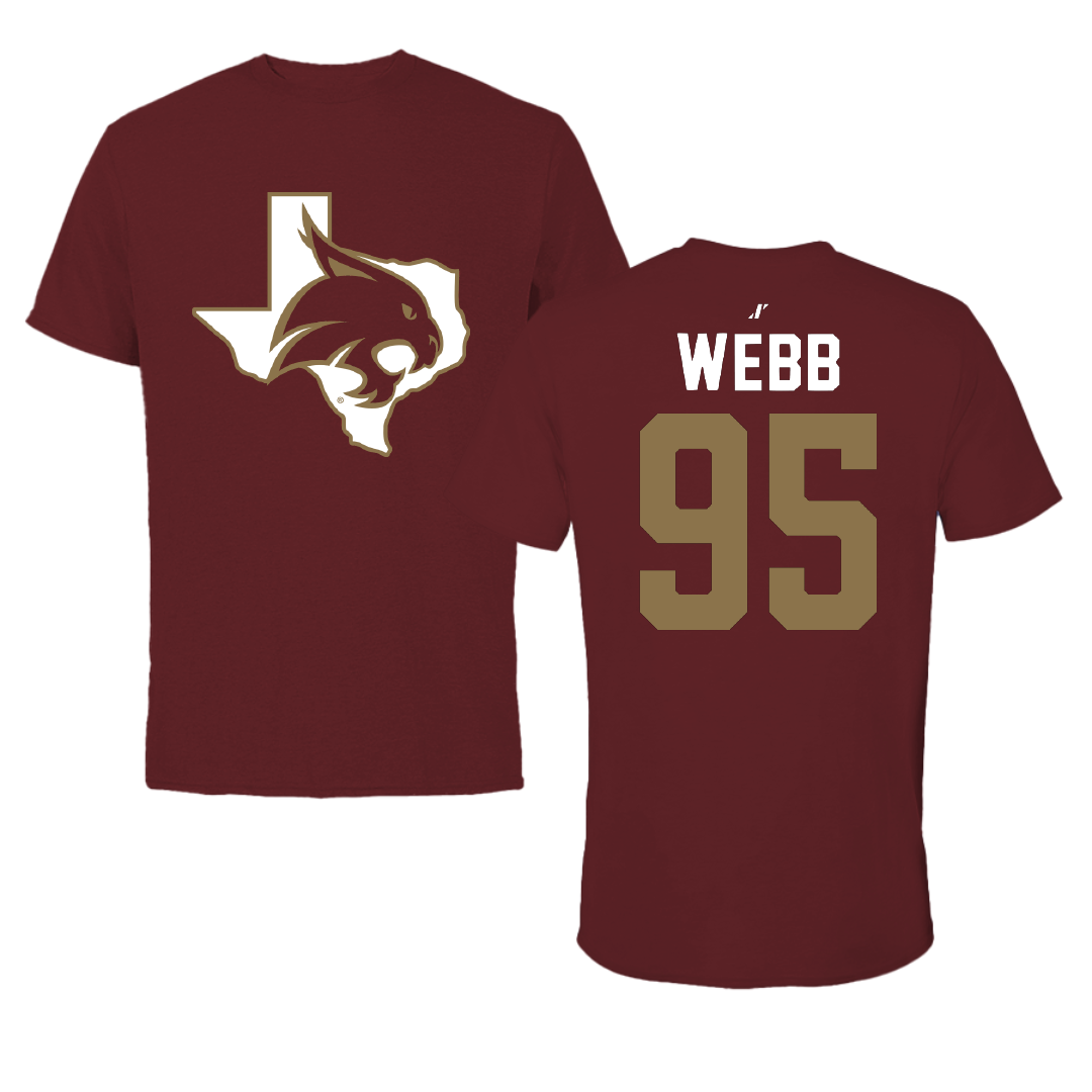 Texas State University Football Maroon State Performance Tee - #95 Terry Webb