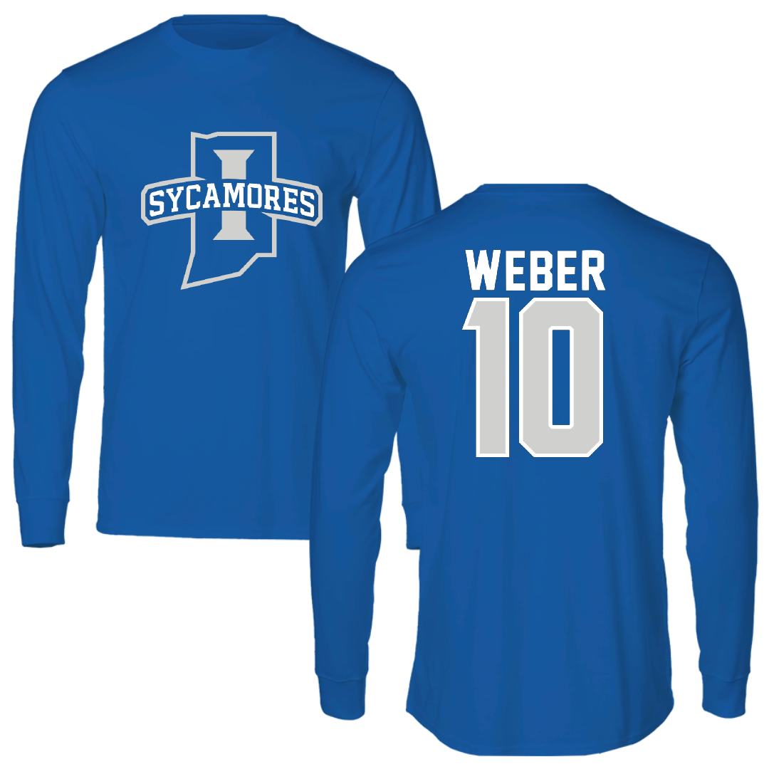 Indiana State University Volleyball Blue Mascot Long Sleeve - #10 Emily Weber
