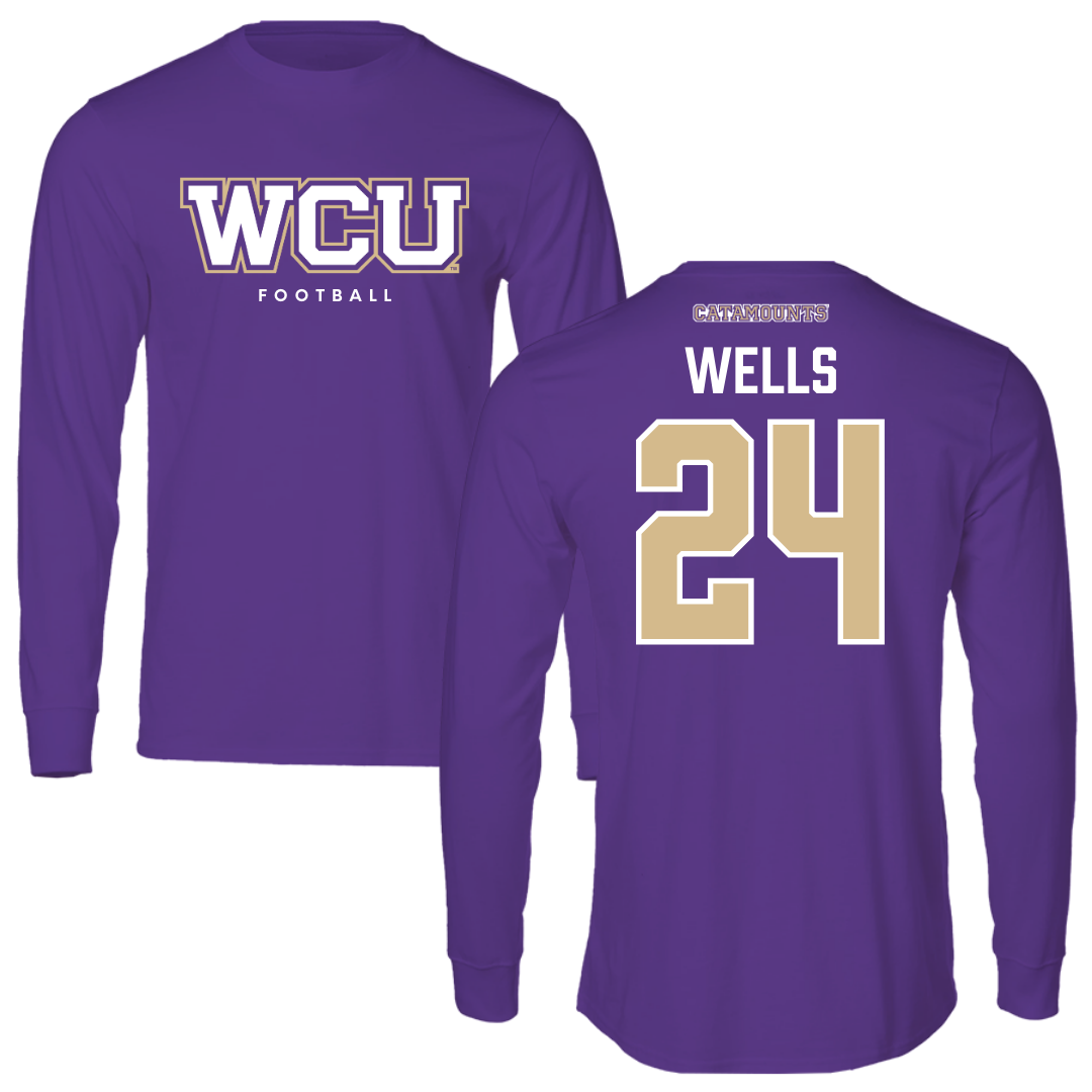 Western Carolina University Football Royal Purple Long Sleeve - #24 Zayveon Wells