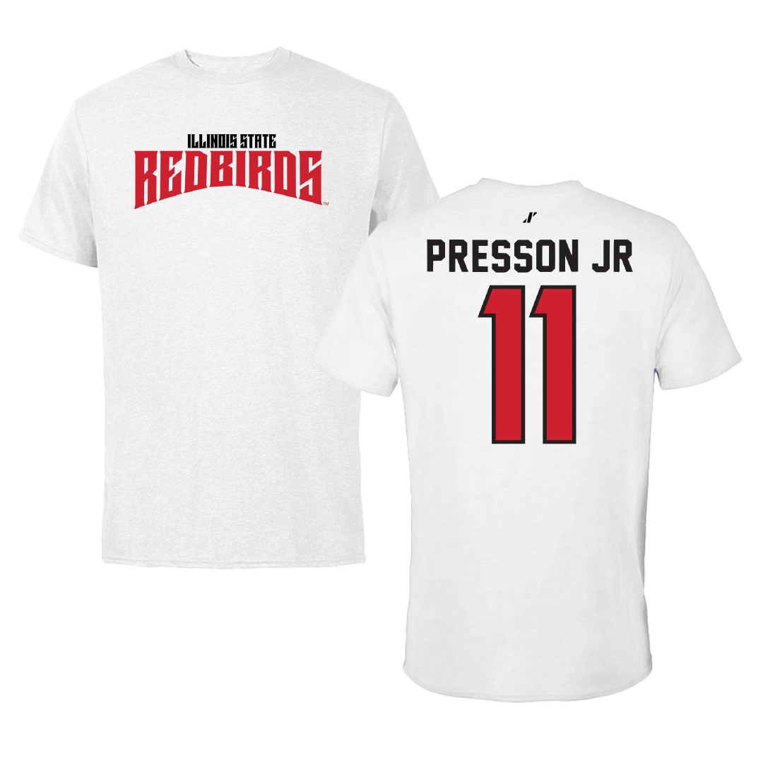 Illinois State University Football White Classic Tee - #11 Scotty Presson Jr