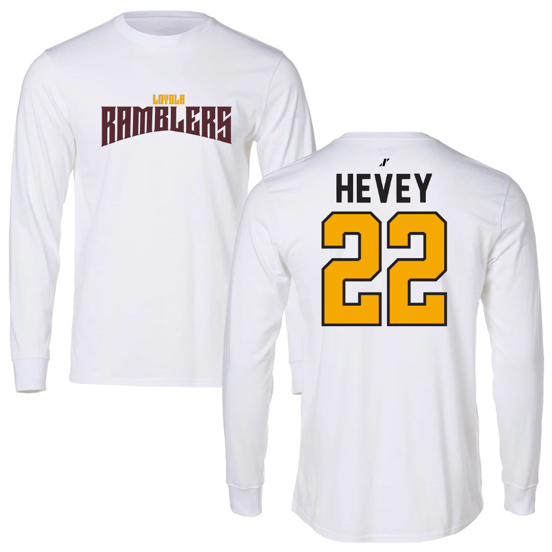 Loyola University-Chicago Soccer White Classic Long Sleeve - #22 Zoe Hevey