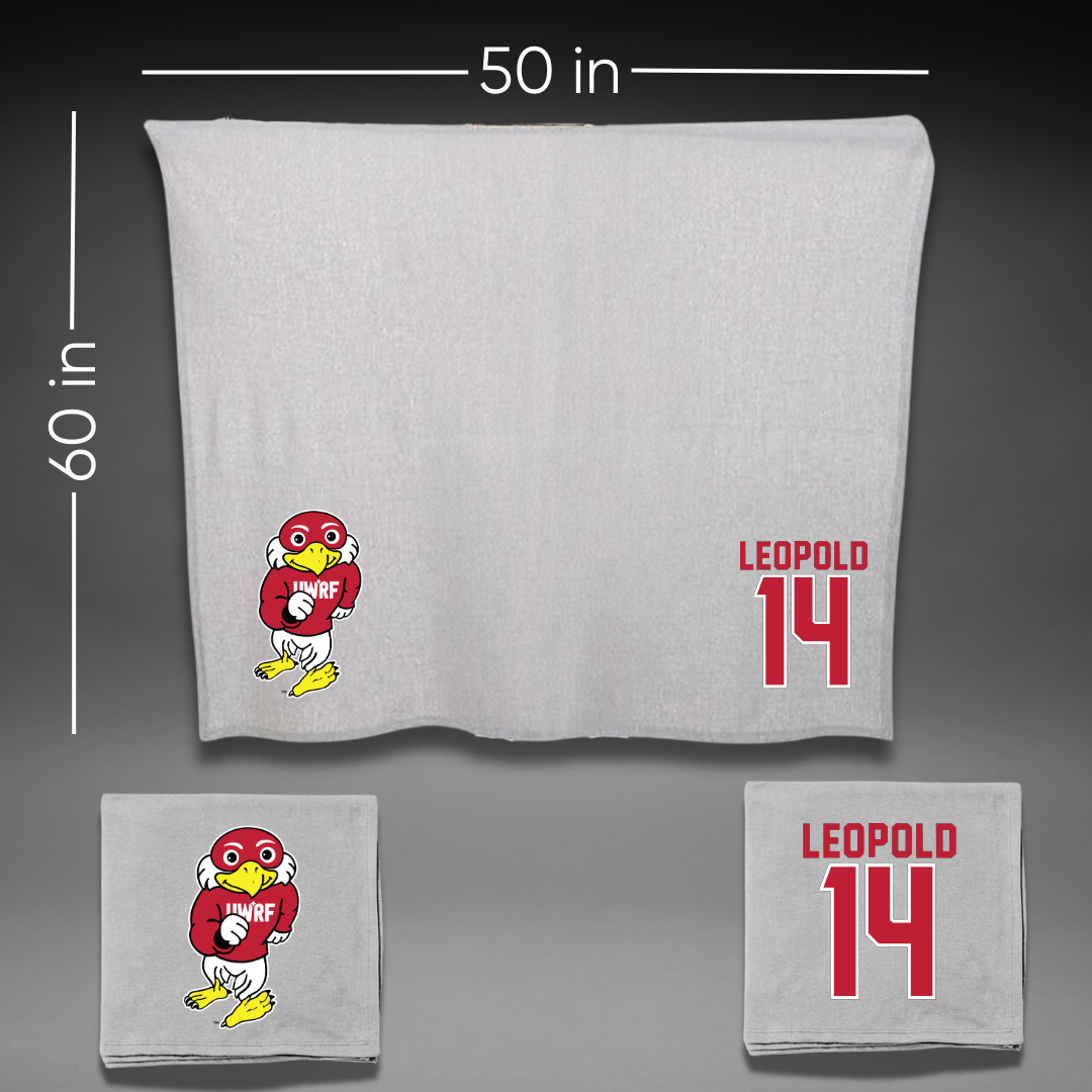 University of Wisconsin-River Falls Basketball Gray Blanket - #14 Savannah Leopold
