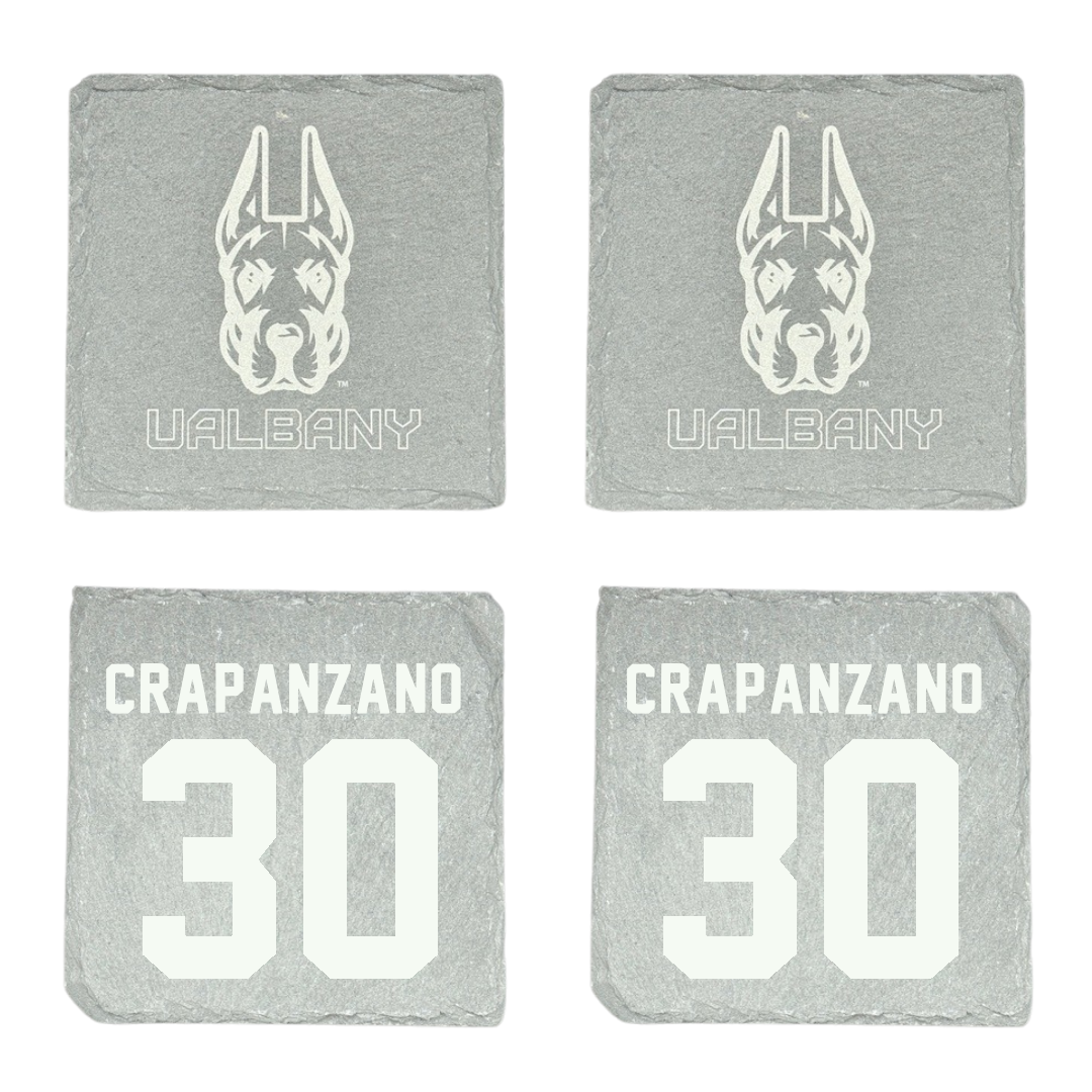 University at Albany Lacrosse Stone Coaster (4 Pack)  - #30 Christopher Crapanzano
