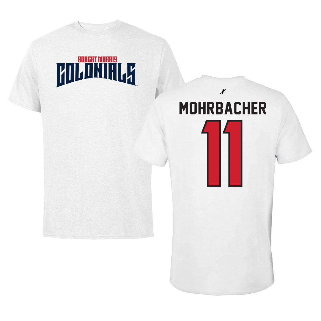 Robert Morris University Soccer White Classic Tee - #11 Renae Mohrbacher