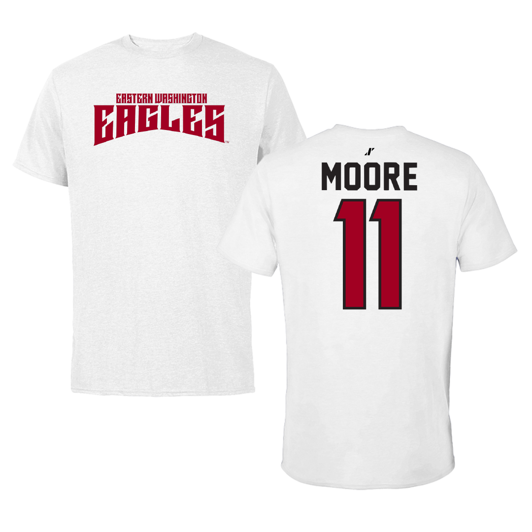 Eastern Washington University Soccer White Classic Tee - #11 Kendall Moore