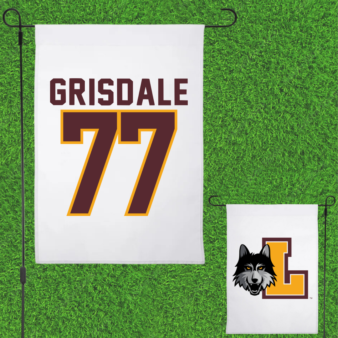 Loyola University-Chicago Soccer White Garden Flag - #77 Faith Grisdale