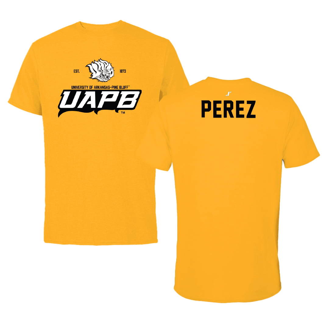 University of Arkansas-Pine Bluff Golf Gold General Performance Tee - Angel Perez