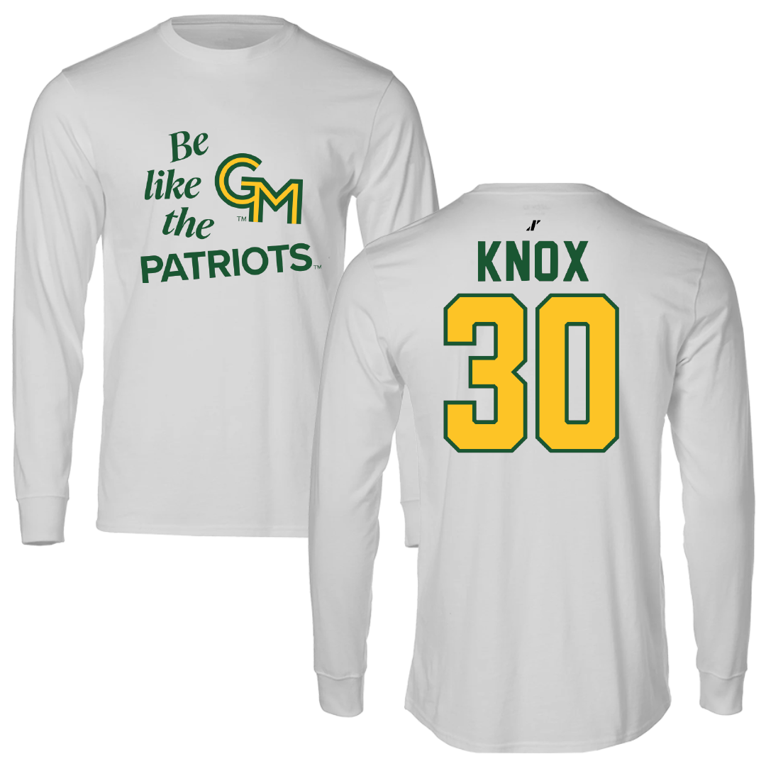 George Mason University Baseball Light Gray Be Like Us Long Sleeve - #30 Connor Knox