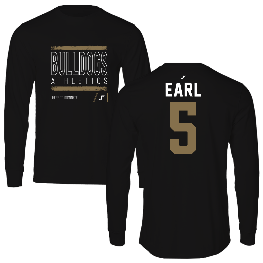 Bryant University Football Black Dominate Long Sleeve - #5 Joshua Earl