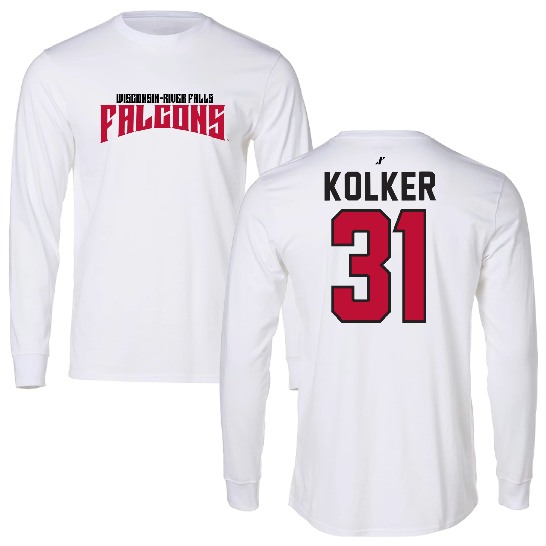 University of Wisconsin-River Falls Football White Classic Performance Long Sleeve - #31 Jaden Kolker