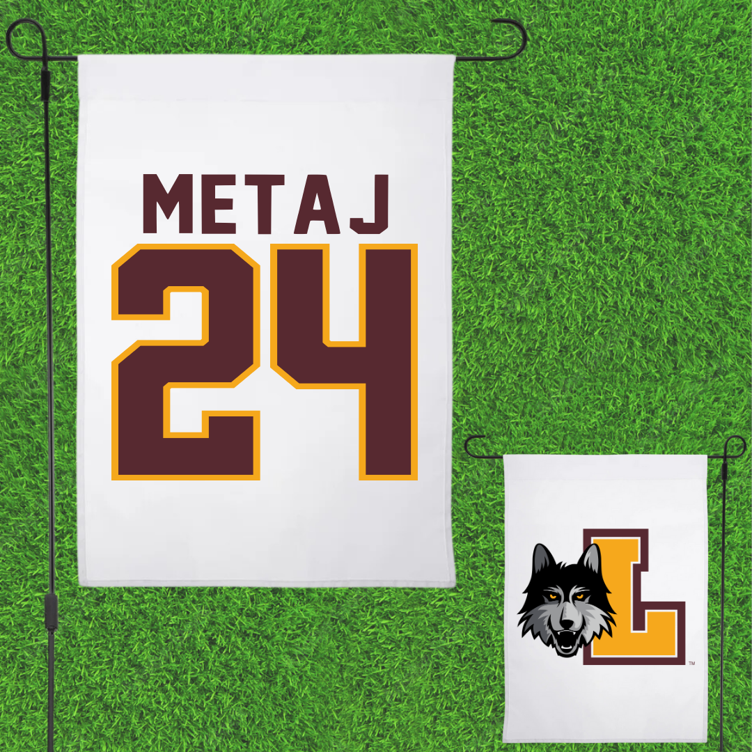 Loyola University-Chicago Soccer White Garden Flag - #24 Ava Metaj