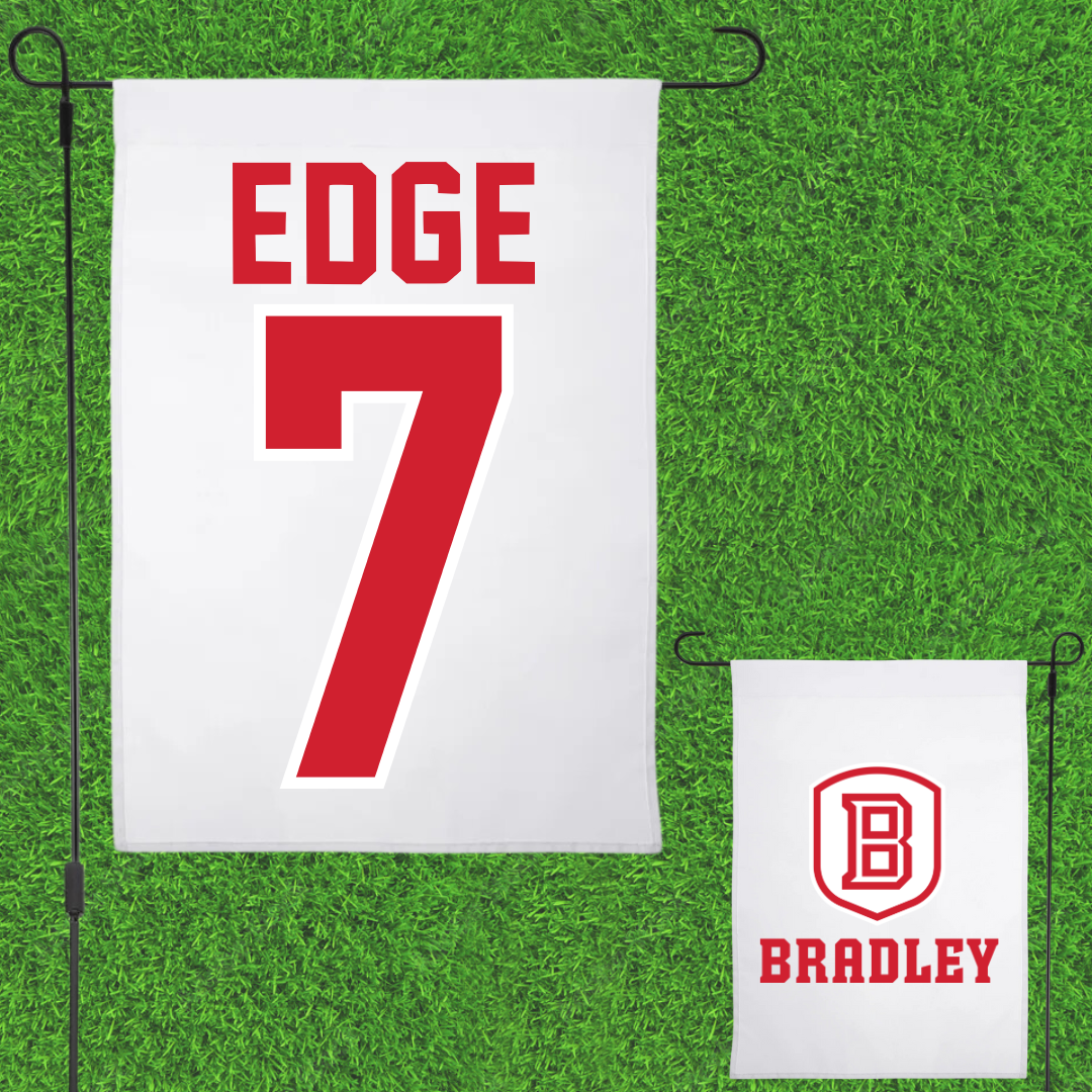 Bradley University Baseball White Garden Flag - #7 Anthony Edge