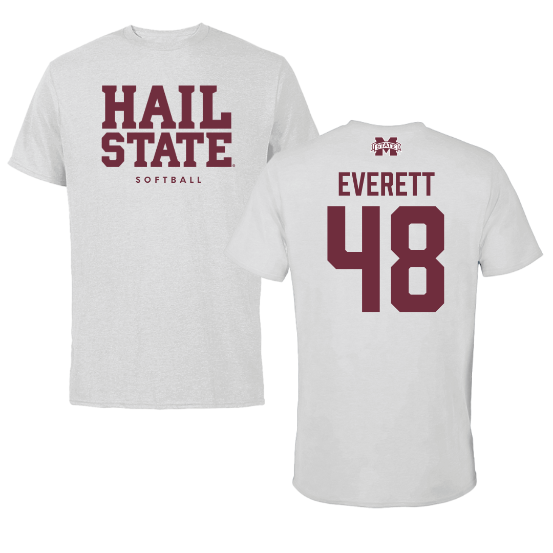 Mississippi State University Softball Solid Athletic Gray Performance Tee - #48 Delainey Everett