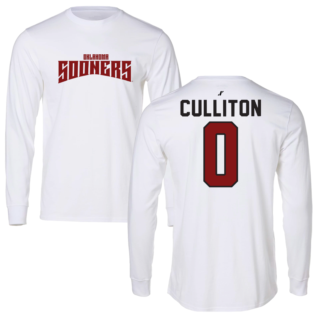 University of Oklahoma Basketball White Classic Performance Long Sleeve - #0 Beatrice Culliton