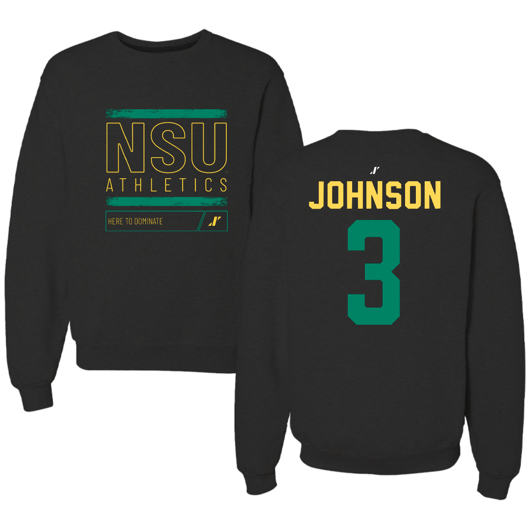 Norfolk State University Basketball Black Dominate Crewneck - #3 Diamond Johnson