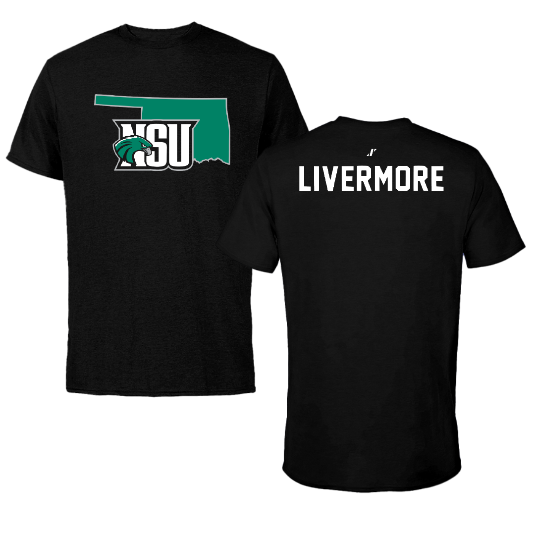 Northeastern State University Golf Black State Performance Tee - Will Livermore