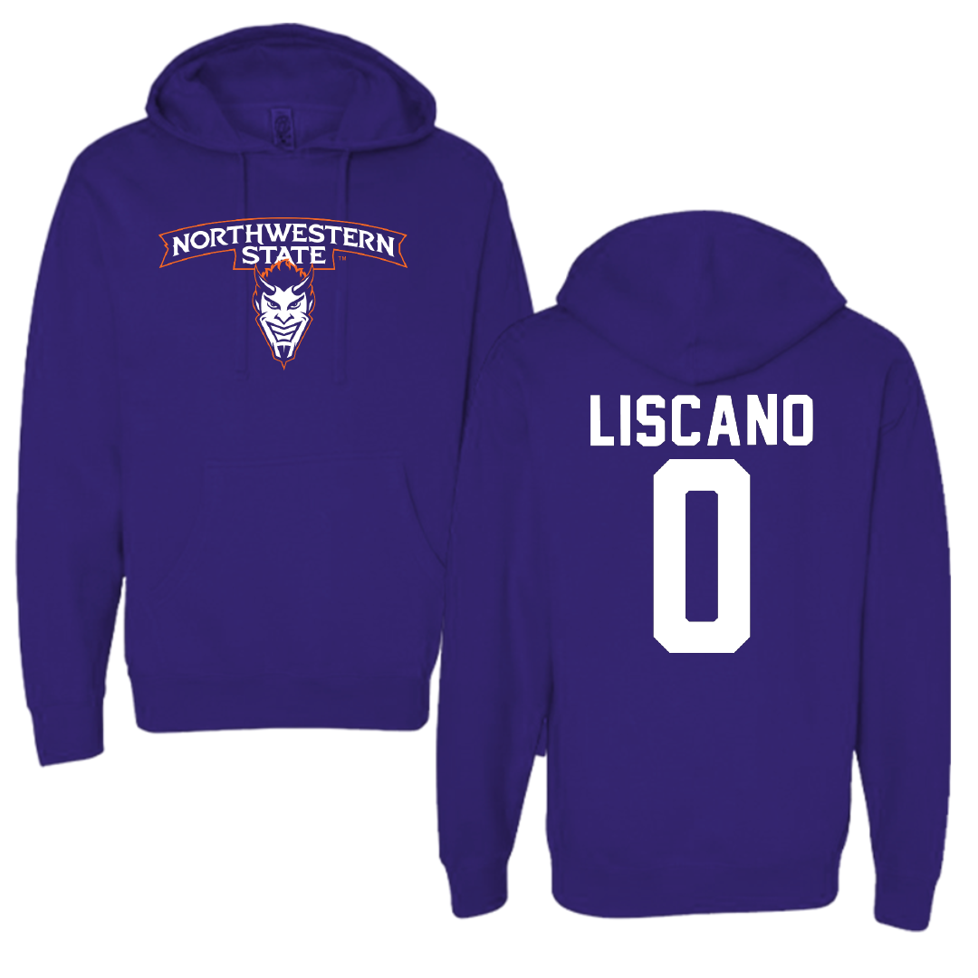 Northwestern State University Softball Purple Hoodie - #0 Mia Liscano