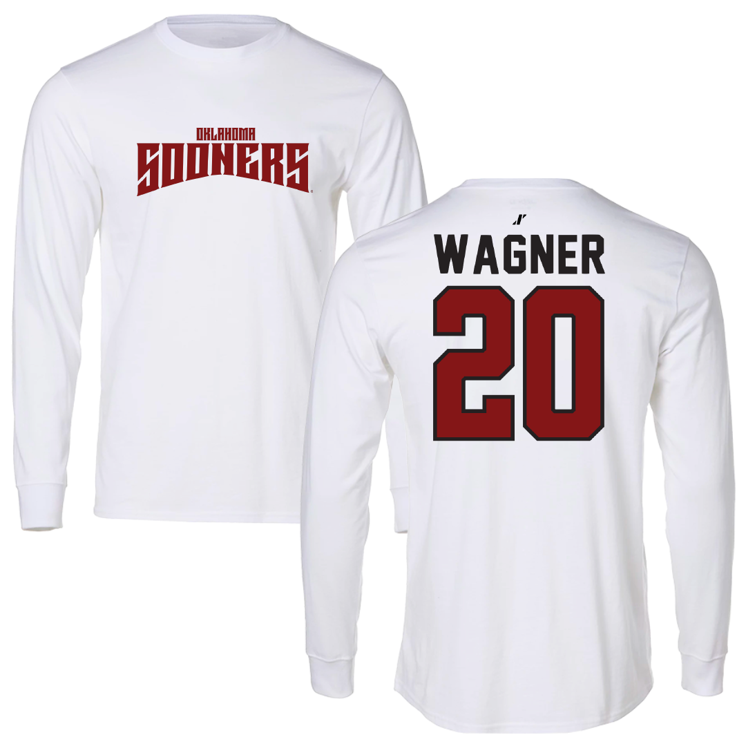 University of Oklahoma Soccer White Classic Long Sleeve - #20 Chelsea Wagner