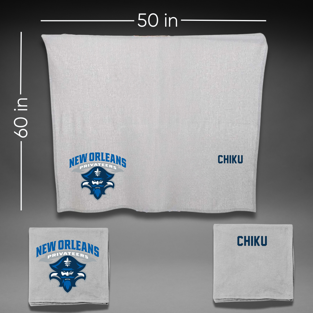 University of New Orleans TF and XC Gray Blanket - Kelvin Chiku