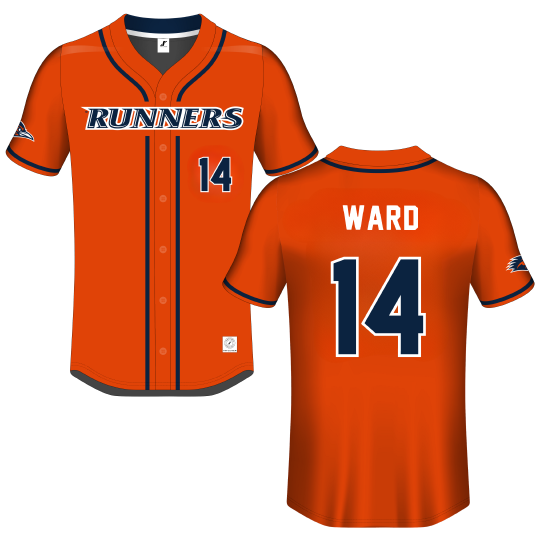 University of Texas at San Antonio Orange Button-Down Jersey - #14 Ryan Ward