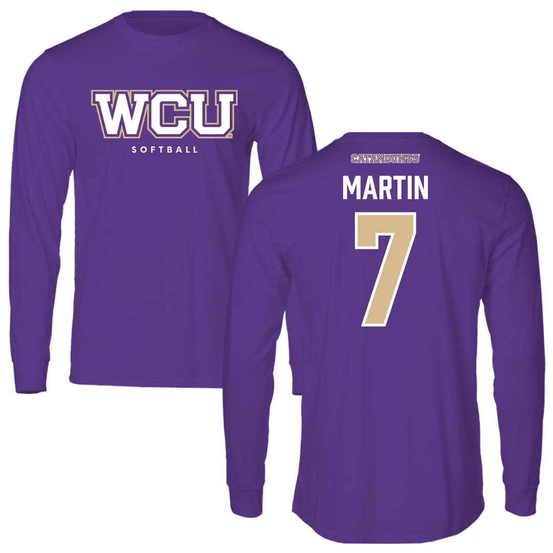 Western Carolina University Softball Royal Purple Long Sleeve - #7 Makenzie Martin