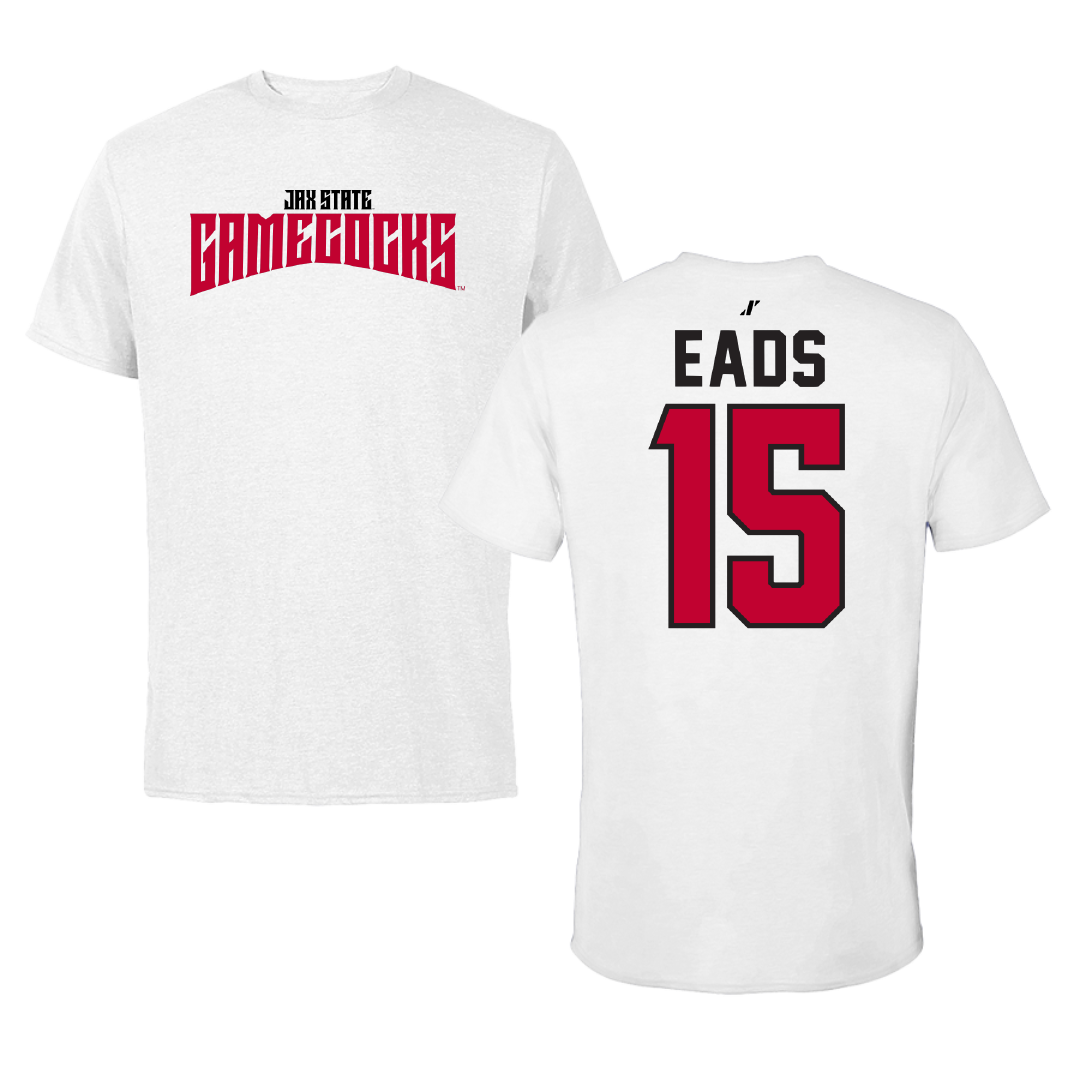 Jacksonville State University Soccer White Classics Performance Tee - #15 Baylee Eads