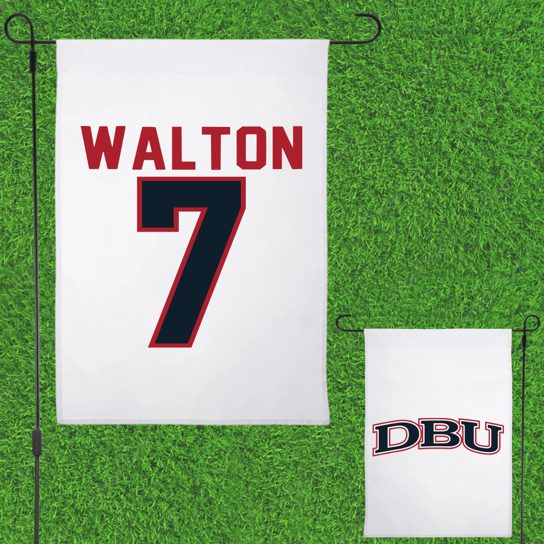 Dallas Baptist University Volleyball White Garden Flag - #7 Aryn Walton