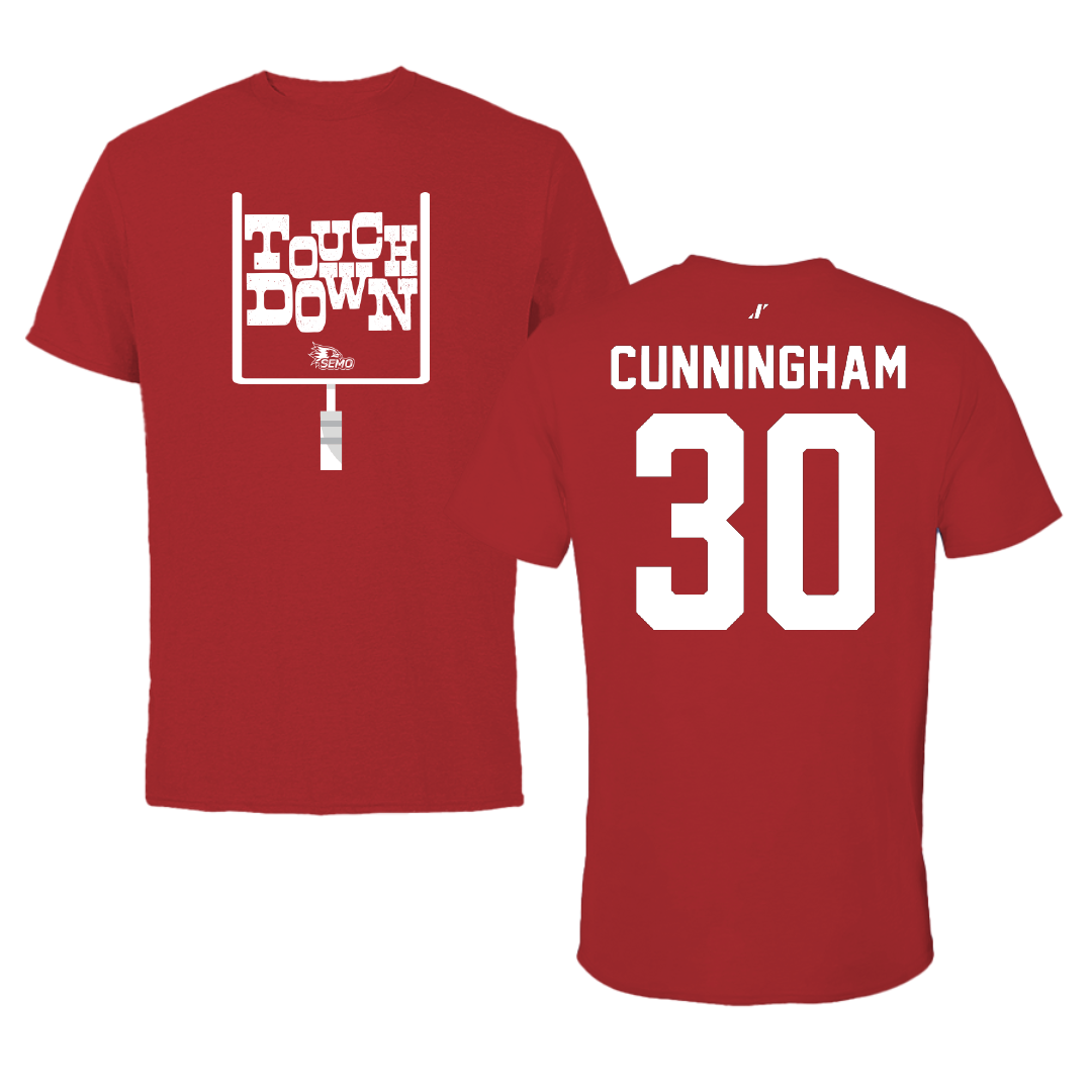 Southeast Missouri State University Football Canvas Red Touchdown Tee - #30 Judd Cunningham