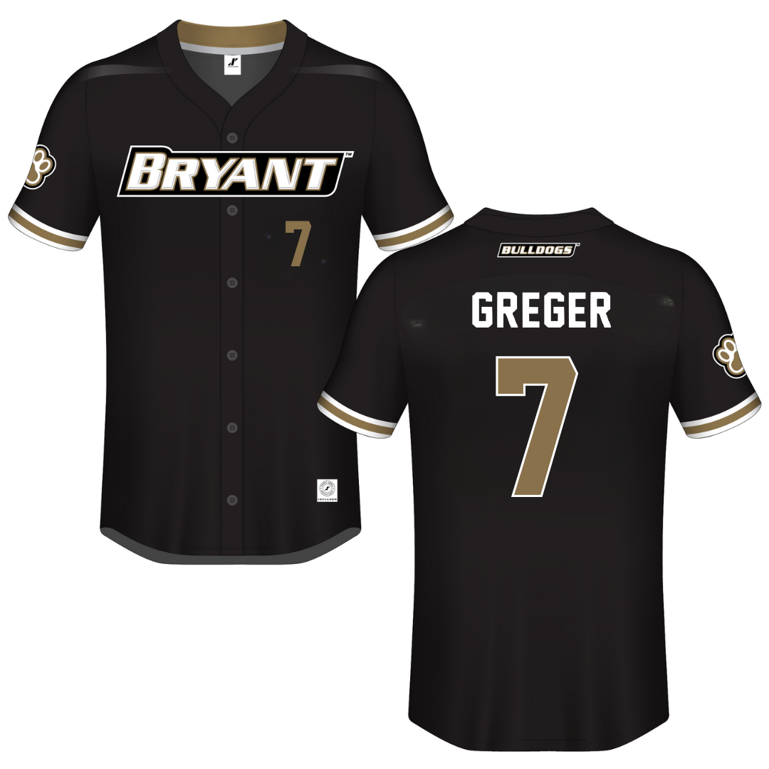 Bryant University Black Button-Down Jersey - #7 Gavin Greger