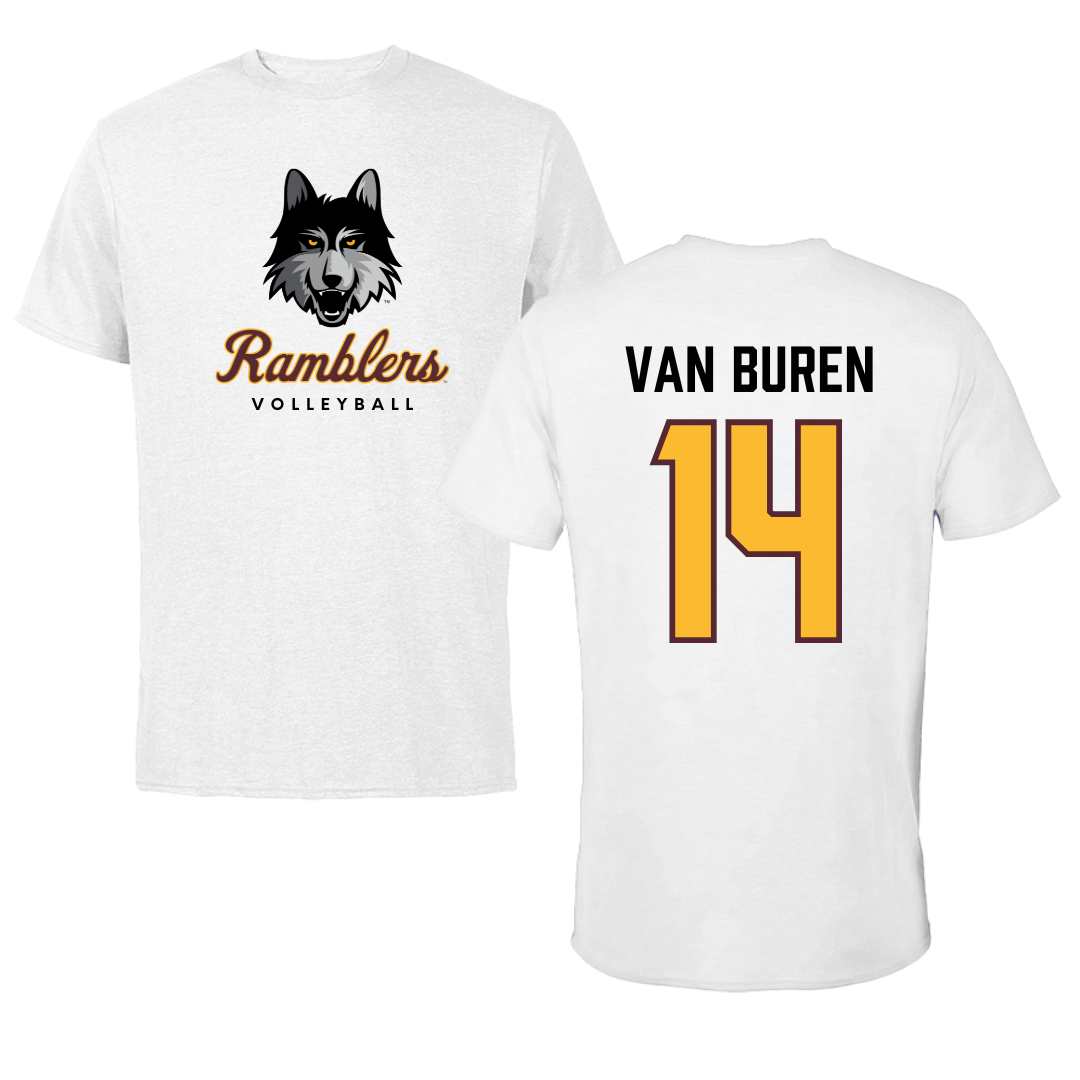 Loyola University-Chicago Volleyball White Ramblers Tee - #14 Parker Van Buren