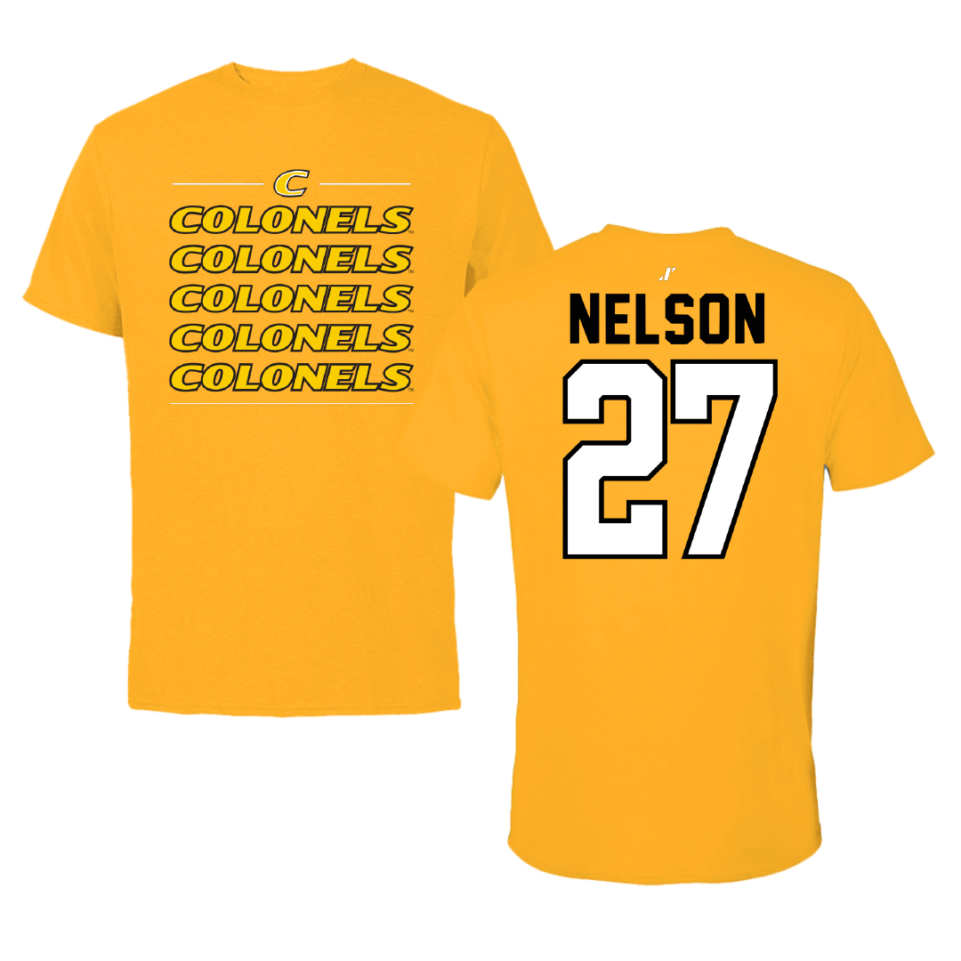 Centre College Soccer Gold General Tee - #27 Taylor Nelson