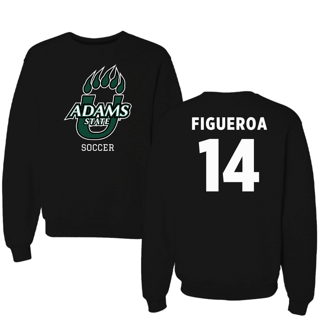 Adams State University Soccer Black State Crewneck - #14 Angelica Figueroa