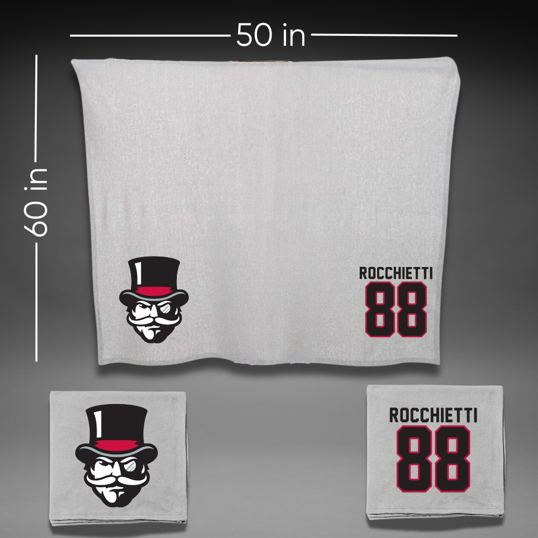 Austin Peay State University Football Gray Blanket - #88 Corey Rocchietti