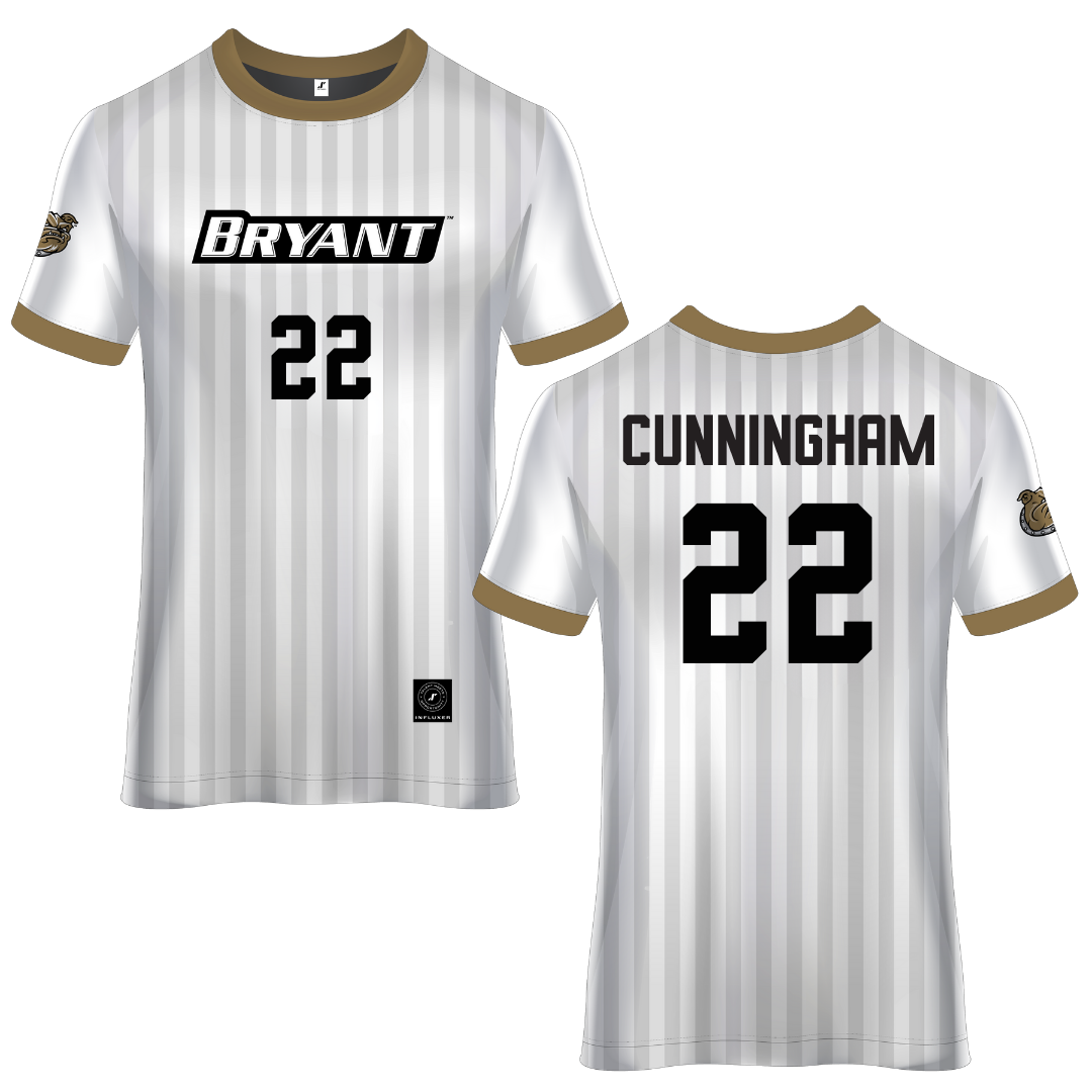 Bryant University White Soccer Jersey - #22 Ashley Cunningham