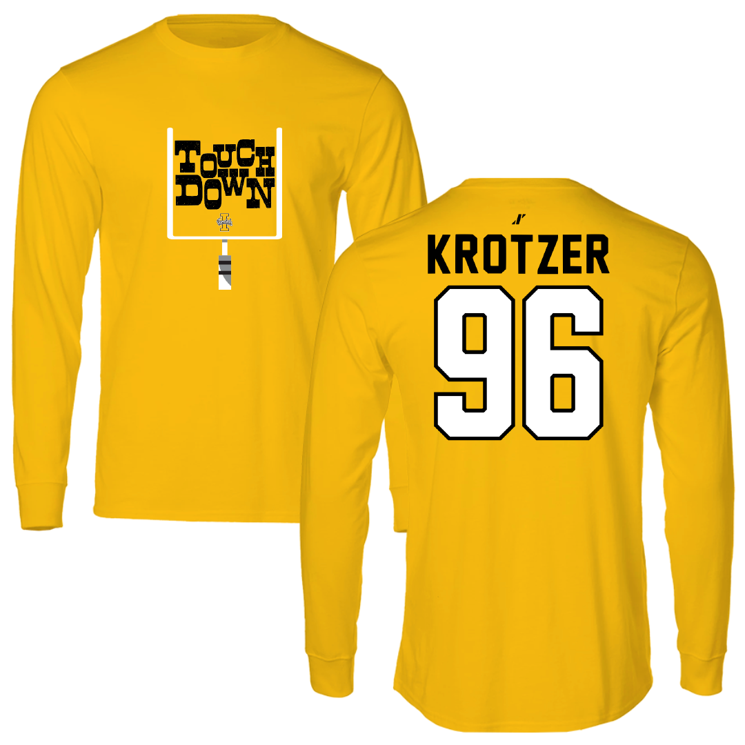 University of Idaho Football Gold Touchdown Performance Long Sleeve - #96 Zach Krotzer