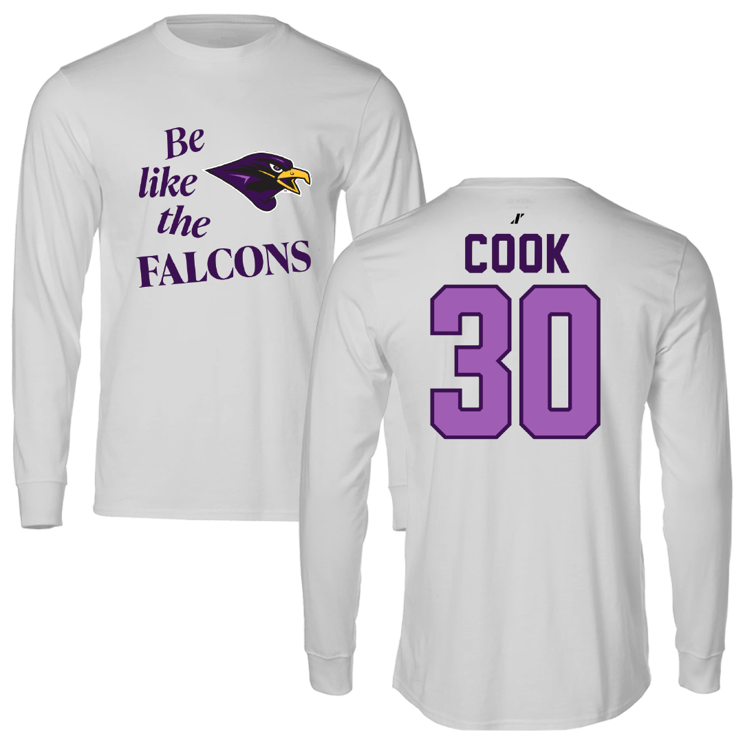 University of Montevallo Basketball Light Gray Be Like Us Performance Long Sleeve - #30 Savannah Cook