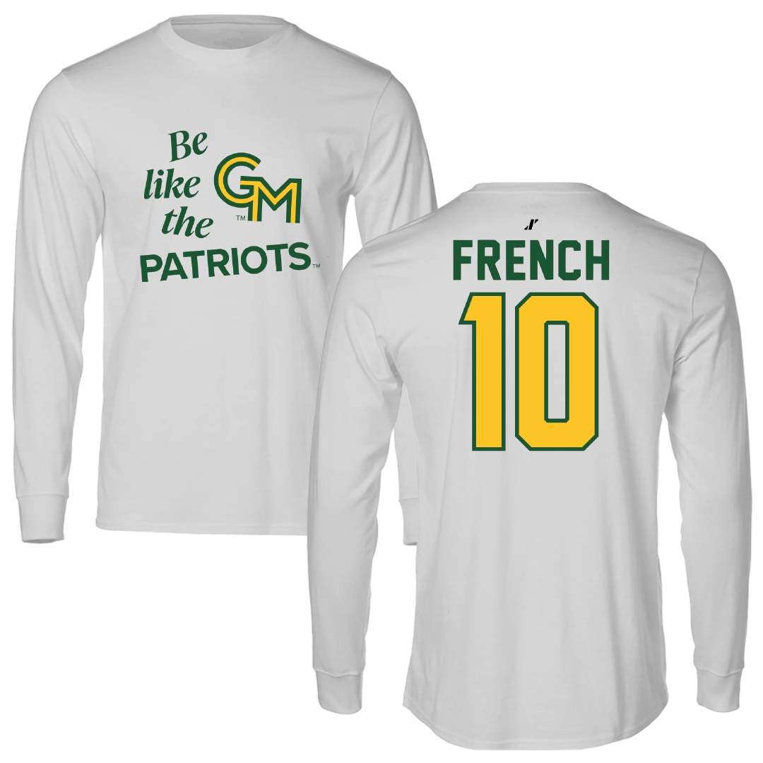 George Mason University Volleyball Light Gray Be Like Us Performance Long Sleeve - #10 Liam French