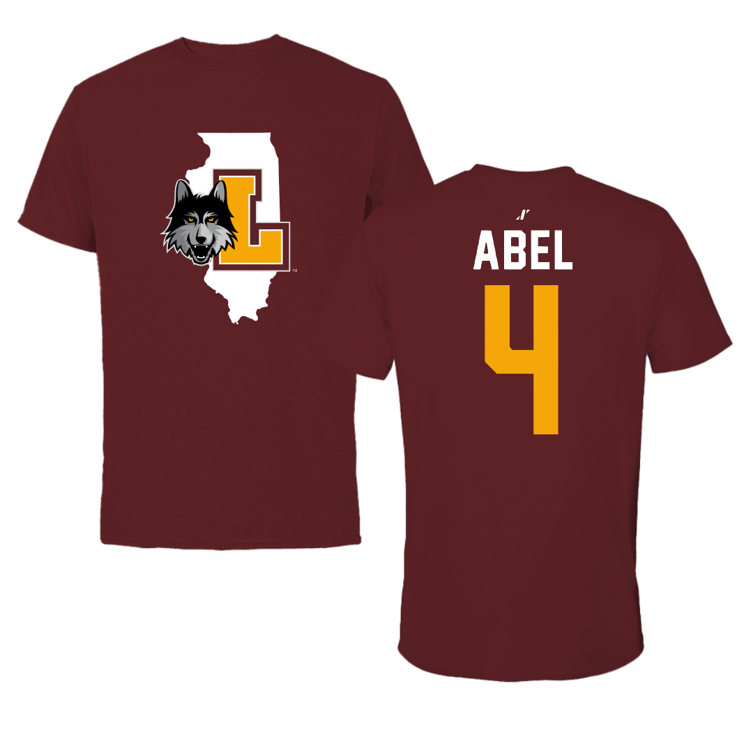 Loyola University-Chicago Soccer Maroon State Performance Tee - #4 Alaina Abel
