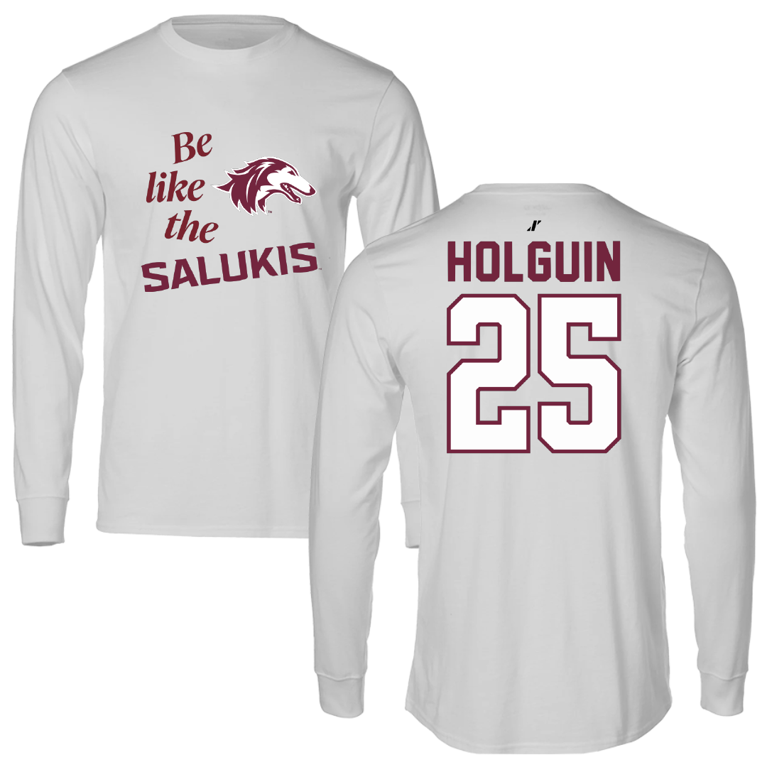 Southern Illinois University at Carbondale Baseball Light Gray Be Like Us Performance Long Sleeve - #25 Al Holguin